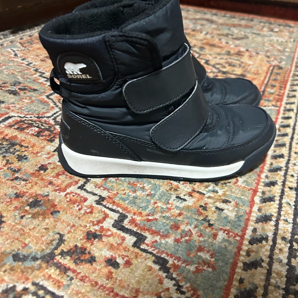 Sorel Kids Black and White Snow Boots